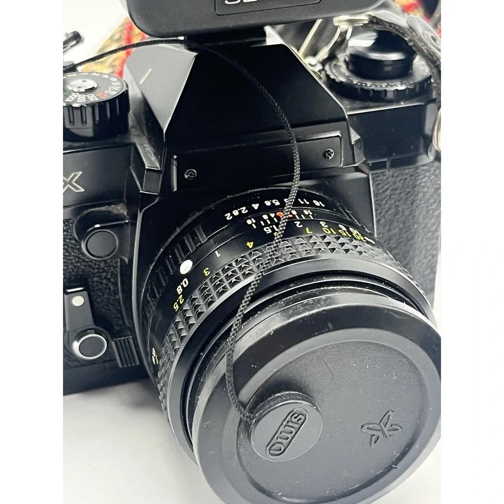 Vintage SEARS KSX Super 35mm SLR Film Camera w/ 2 Lenses, Flash, & Case